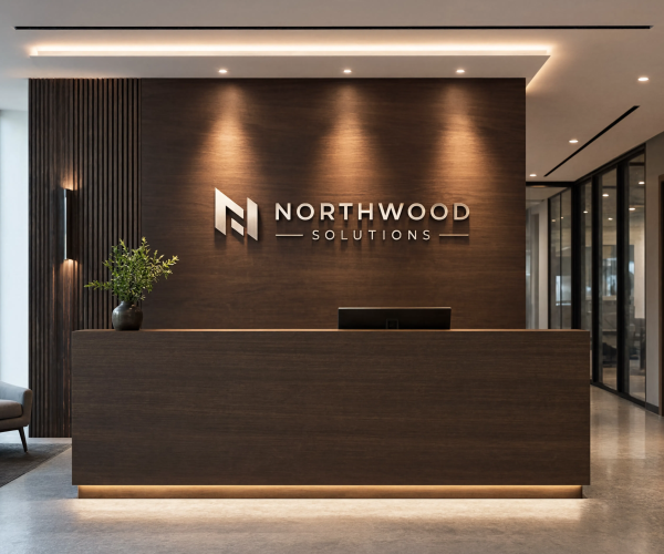 Dark Wood Reception Counter