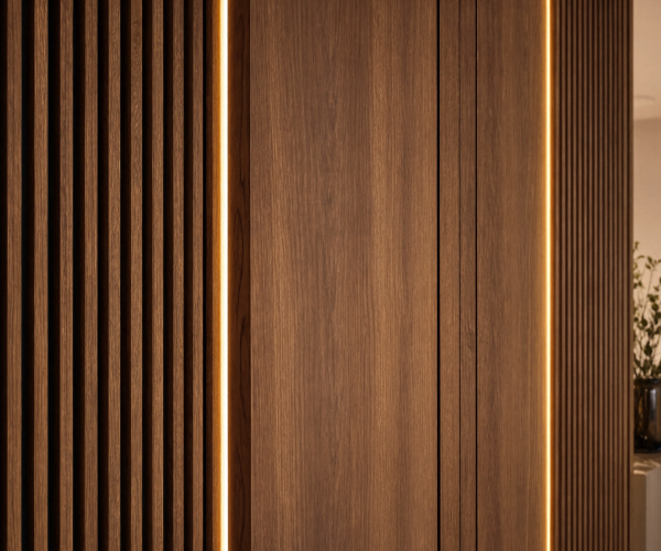 Walnut Wall Paneling Close-Up