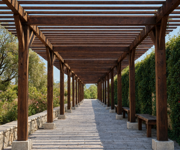 Wooden Pergola Walkway